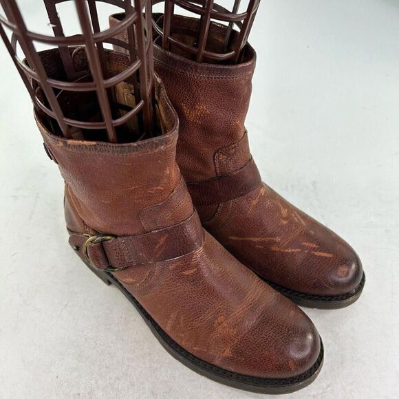 Olukai Nahuku Short Womens Distressed Brown Moto Boot US 8 Harness Ankle Boots - Picture 4 of 12